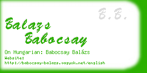 balazs babocsay business card