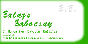 balazs babocsay business card